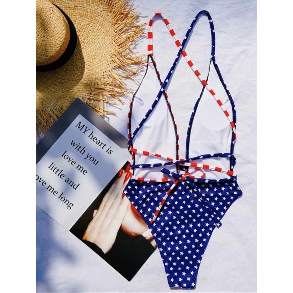 LAST 1! 5🌟SELLER American Flag One-Piece Swimsuit - Picture 3 of 5